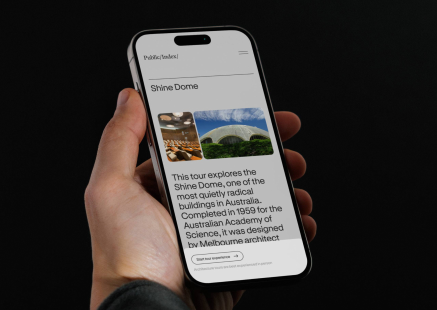 Visitor holding a phone using Public Index